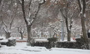 بارش برف زمستانی در کلانشهر اراک