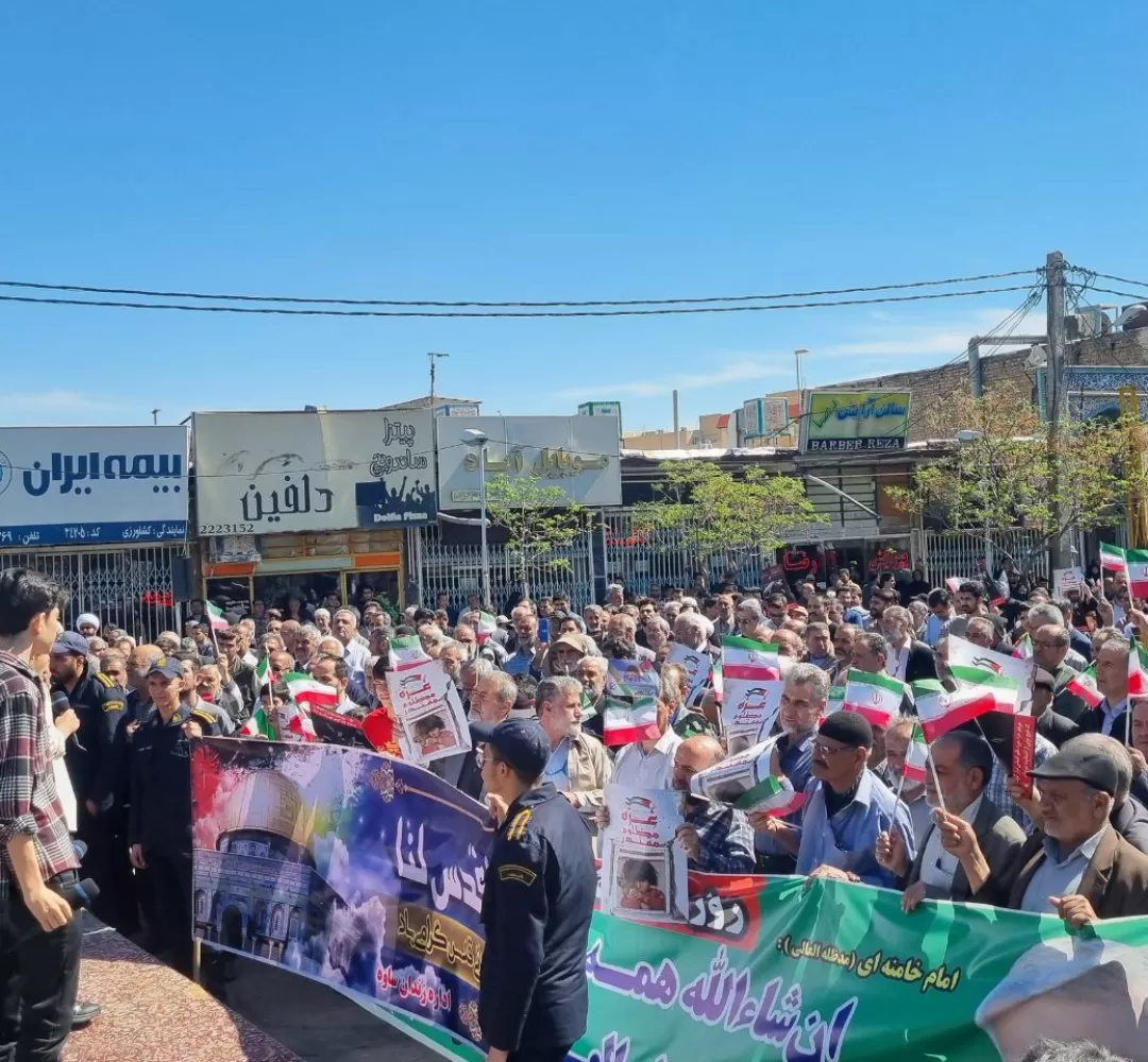 خلق حماسه روزه‌داران ساوجی در راهپیمایی روز قدس