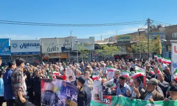 خلق حماسه روزه‌داران ساوجی در راهپیمایی روز قدس