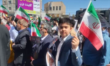 حضور کودکان و نوجوانان ساوجی در راهپیمایی قدس