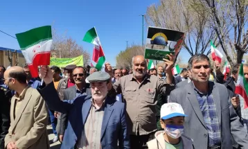 حضور مردم فراهان در راهپیمایی روز قدس