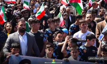 حضور نوجوانان و کودکان در راهپیمایی روز قدس