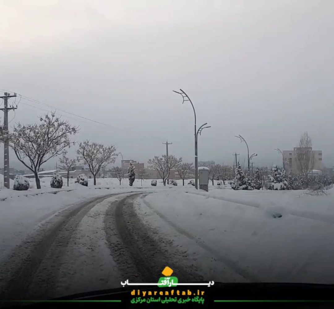 برف زمستانی در اراک