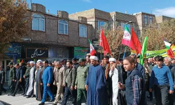 جلوه‌هایی از راهپیمایی 13 آبان در کمیجان