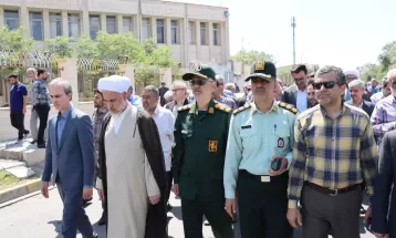 راهپیمایی نمازگزاران ساوجی در حمایت از «وعده صادق»