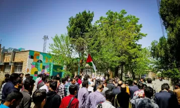 تجمع دانشجویان در حمایت از آزادی‌خواهان حامی فلسطین