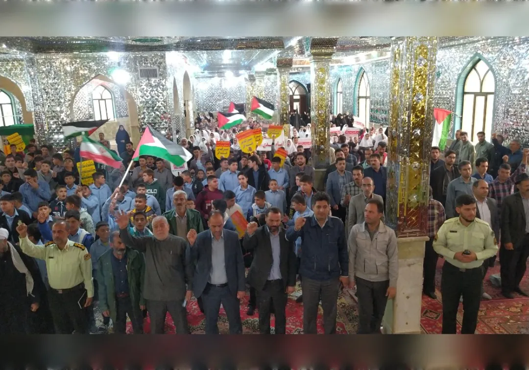 تجمع مردم خنداب در پی جنایات رژیم صهیونیستی