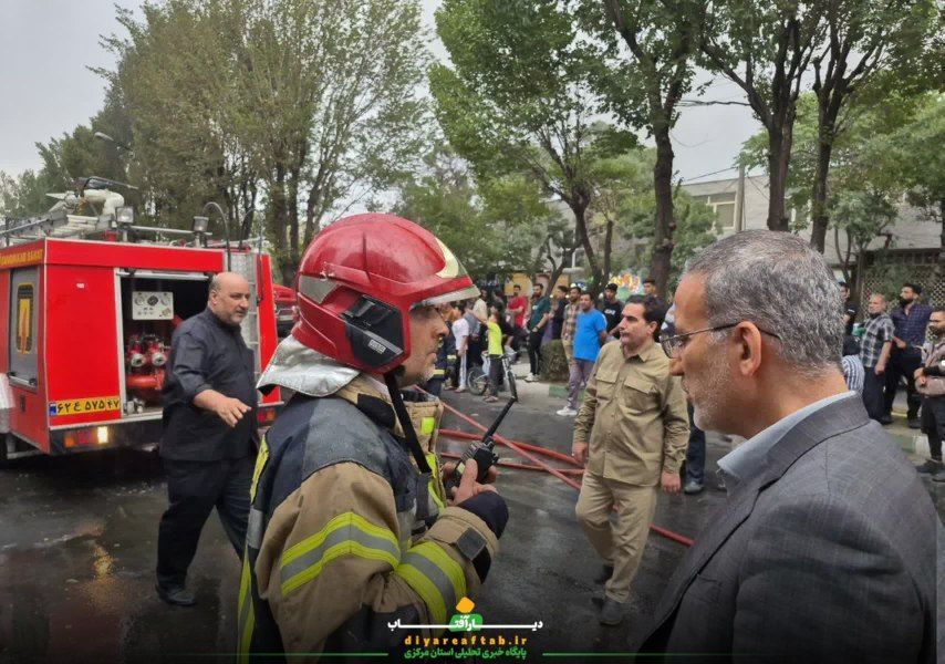 آتش‌سوزی شدید انبار رنگ در اراک