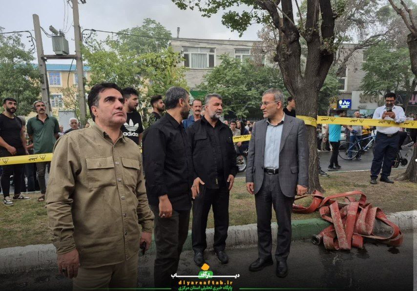آتش‌سوزی شدید انبار رنگ در اراک