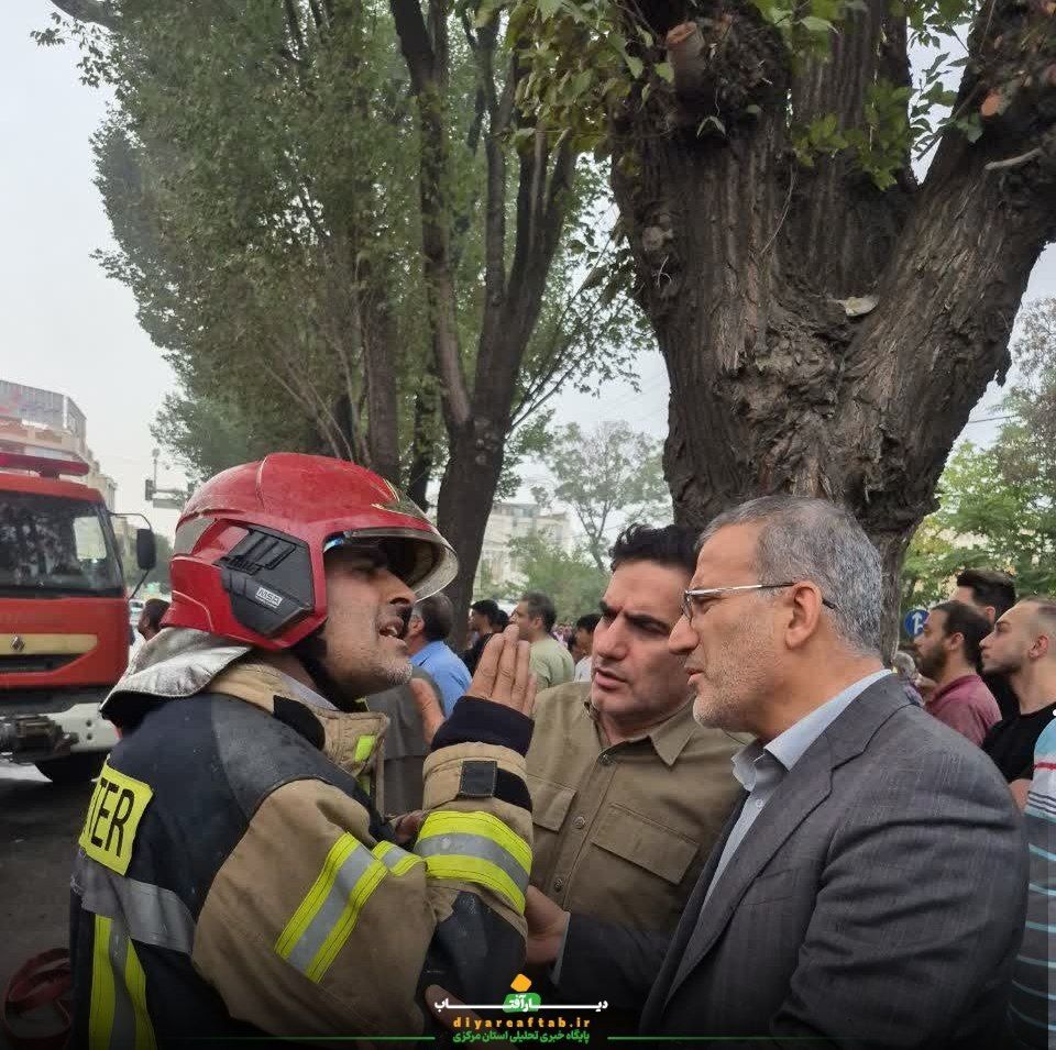 آتش‌سوزی شدید انبار رنگ در اراک