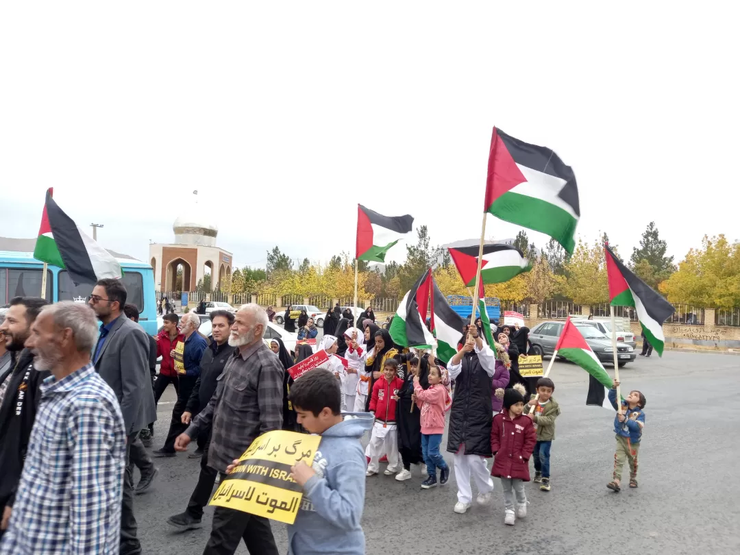 راهپیمایی مردم قورچی‌باشی در حمایت از مردم فلسطین