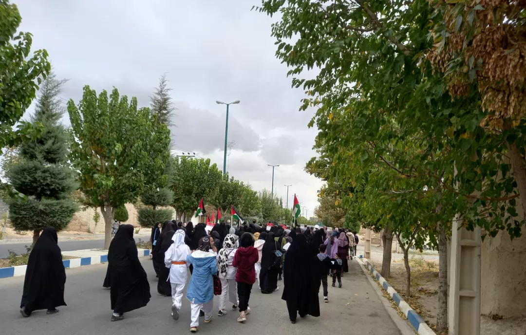 راهپیمایی مردم قورچی‌باشی در حمایت از مردم فلسطین