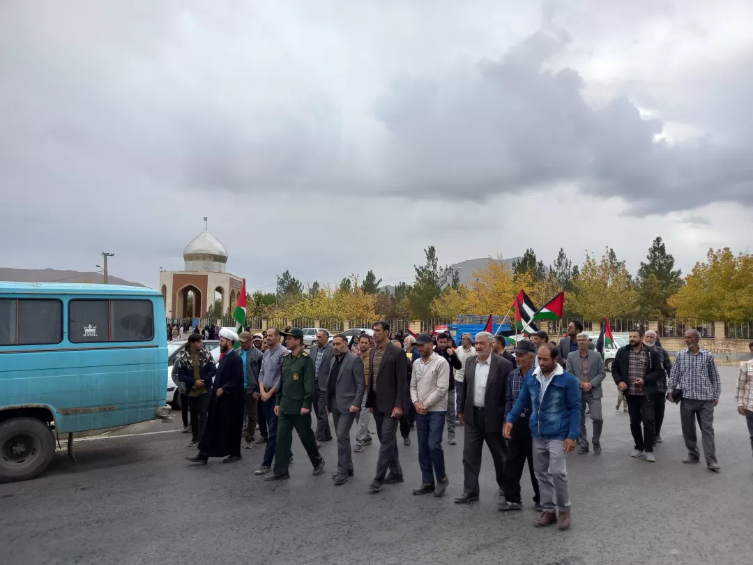 راهپیمایی مردم قورچی‌باشی در حمایت از مردم فلسطین