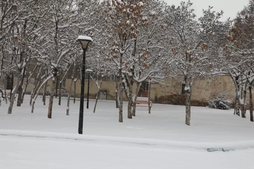 بارش برف زمستانی در کلانشهر اراک